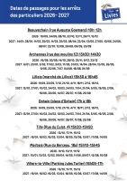 Dates des passages de 2026/2027